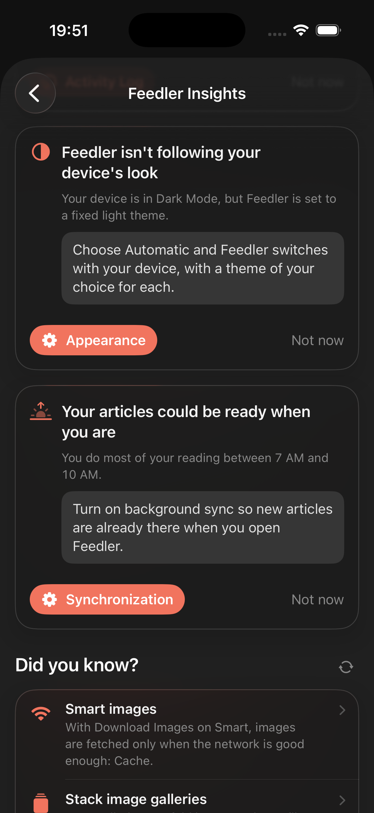 More Insights cards, then the Did you know? tips